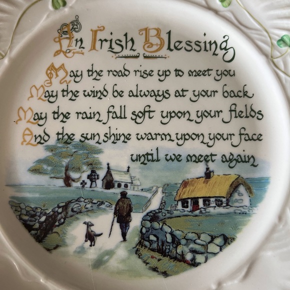 Authentic Belleek Irish Blessing Plate - Picture 2 of 8